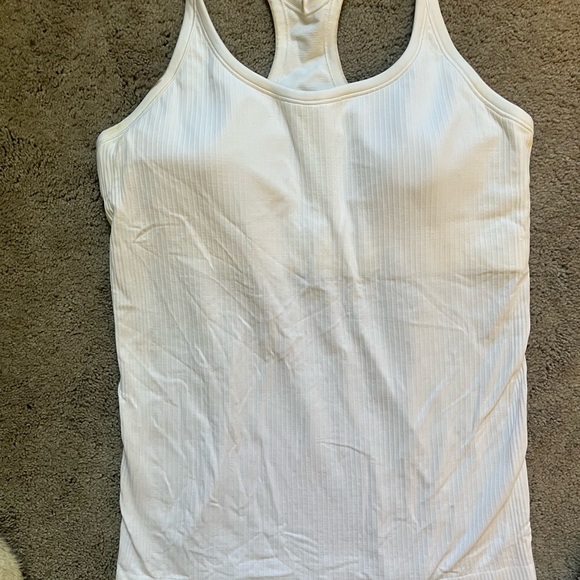 NWOT Lululemon White Ribbed Racerback Tank - Picture 3 of 5